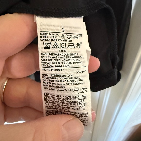 Old Navy Black Sheer Ruffle Tie Neck Long Sleeve Blouse Top Women's Size L - Picture 4 of 7